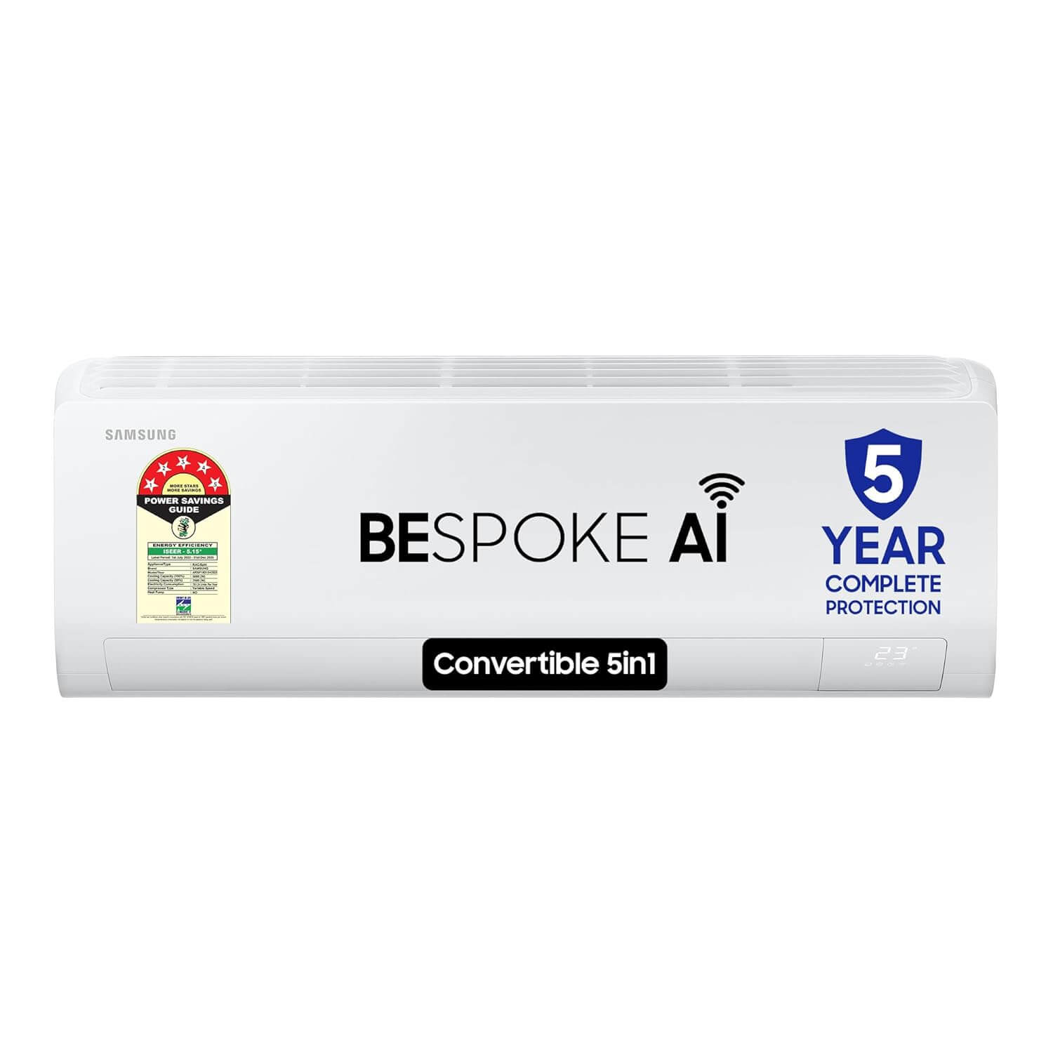 Samsung 1.5 Ton 5 Star AI Inverter Smart Split AC (AR18CY5ZAGD)