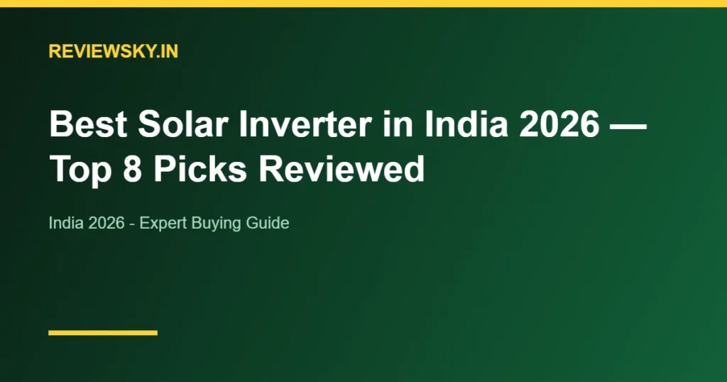 best solar inverter in india